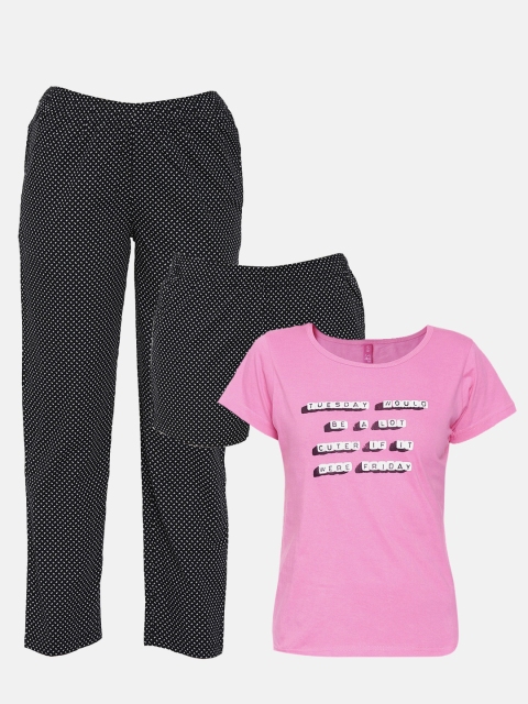 

Clt.s Women Pink Printed Night suit Set