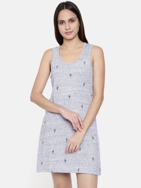 

Clt.s Grey Melange Printed Nightdress