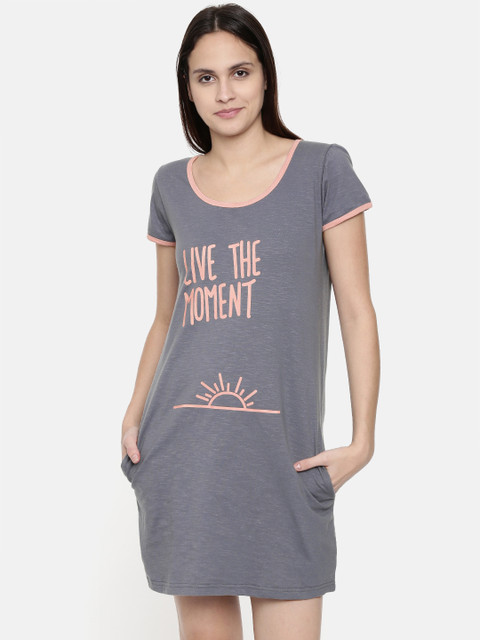 

Clt.s Grey Printed Nightdress