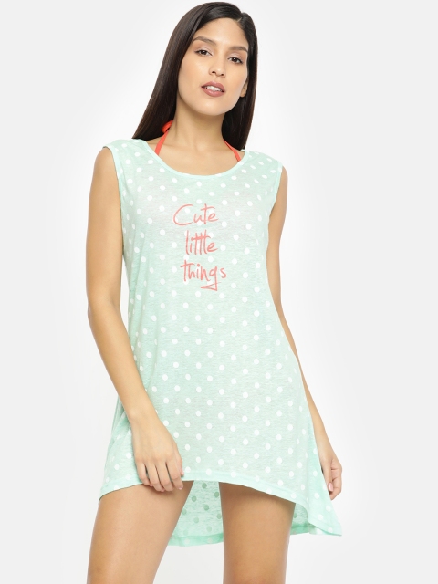 

Clt.s Women Sea Green & Coral Pink Printed Swim Bikini Set with Cover-Up Dress S64
