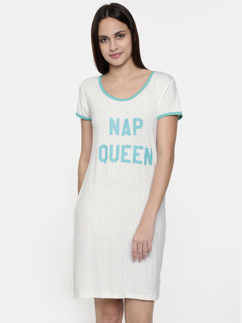 

Clt.s White Printed Sleep Shirt