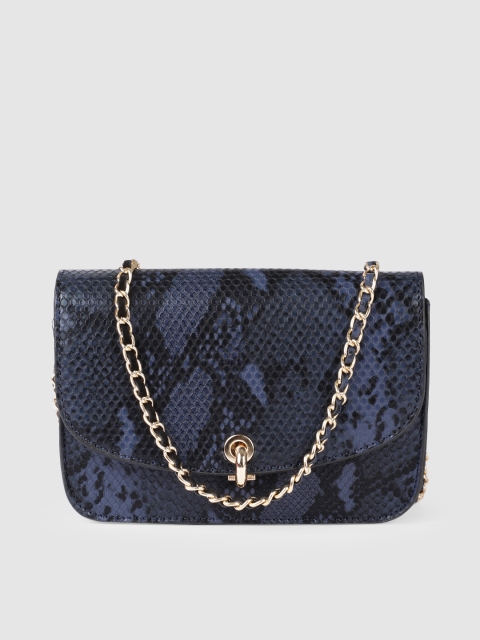 

Accessorize Navy Blue & Black Snake Print Sling Bag