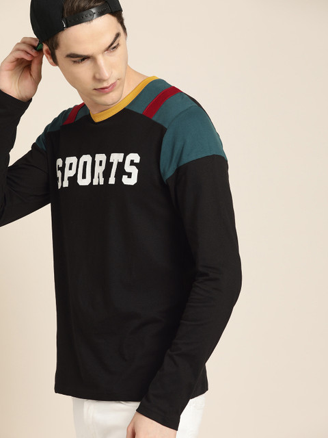 

Moda Rapido Men Black Printed Round Neck T-shirt
