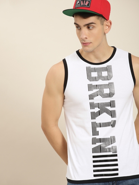 

Moda Rapido Men White & Black Printed Round Neck T-shirt