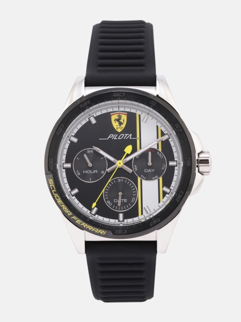 

SCUDERIA FERRARI Men Black & White Pilota Analogue Watch 0830659