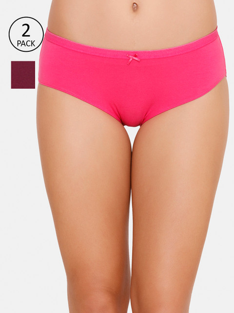 

Zivame Women Pack of 2 Assorted Solid Hipster Briefs ZI2427FASHDPINK
