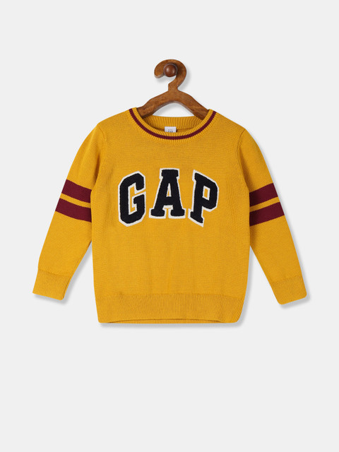 

GAP Boys Yellow Printed Pullover Sweater