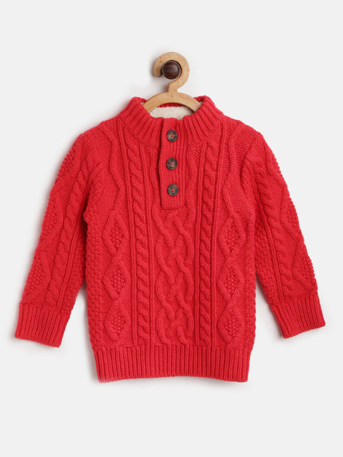 

GAP Boys Red Cable Knit Pullover