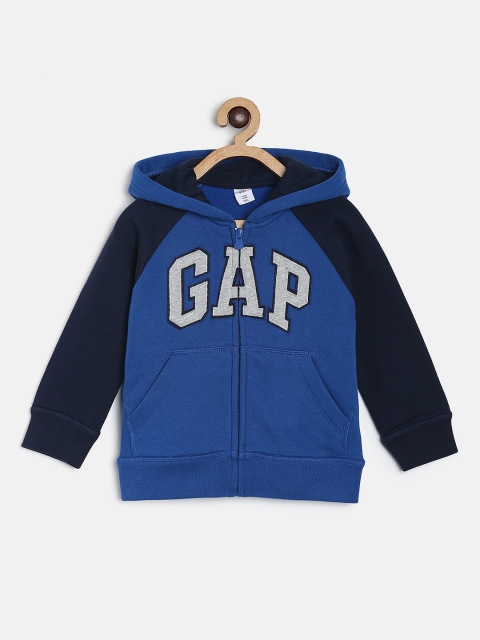 

GAP Boys Blue Self Design Hooded Sweatshirt