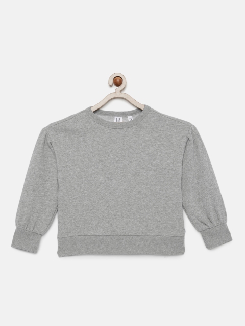 

GAP Girls Grey Solid Sweatshirt