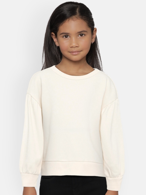 

GAP Girls Off-White Solid Sweatshirt