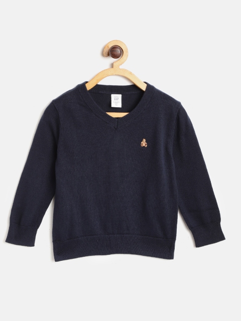 

GAP Boys Navy Blue Solid Pullover