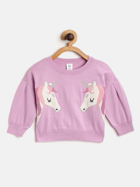 

GAP Girls Graphic Balloon-Sleeve Sweater, Pink