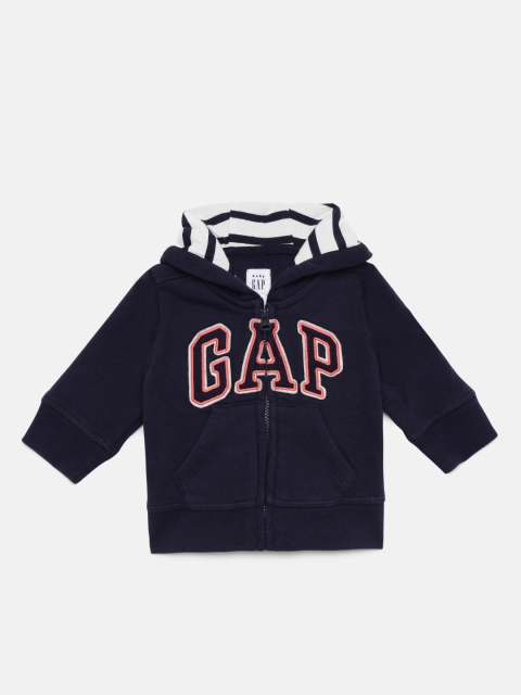 

GAP Boys Navy Blue Printed Hooded Sweatshirt