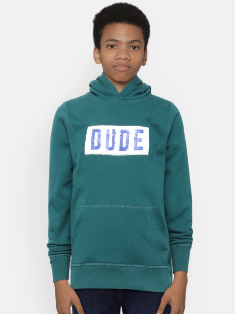

GAP Boys Teal Green Flip Sequin Hooded Sweatshirt