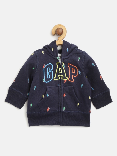 

GAP Boys Navy Blue Printed Hooded Sweatshirt