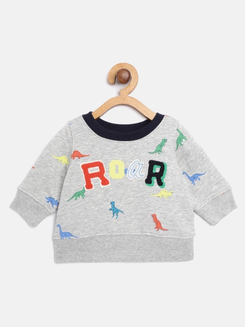 

GAP Boys Grey Melange Printed Sweatshirt