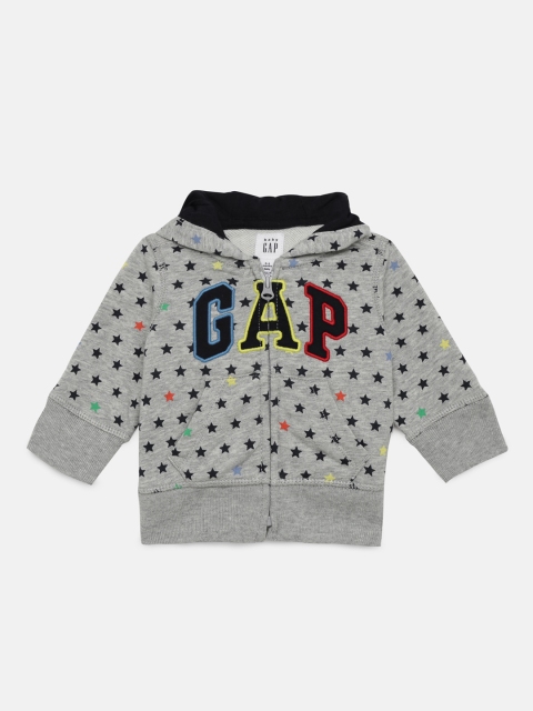 

GAP Boys Grey Printed Hooded Sweatshirt