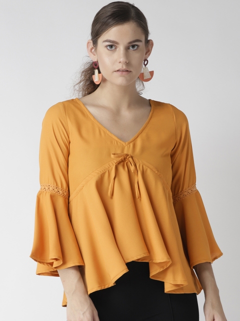 

U&F Women Brown Solid Styled Back Top