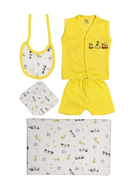 

TINY HUG Kids Yellow & White Baba Set