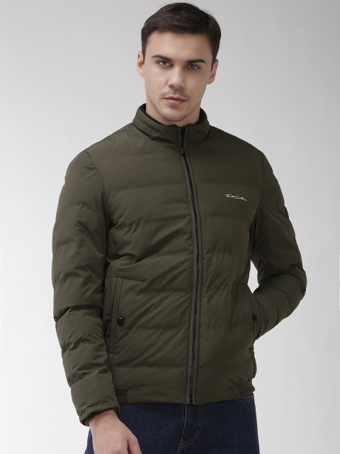 

Fort Collins Men Olive Green Solid Padded Jacket