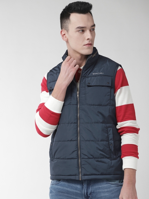 

Fort Collins Men Navy Blue Solid Padded Jacket