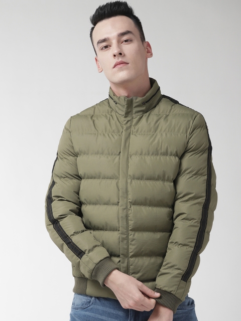 

Fort Collins Men Olive Green Solid Puffer Jacket