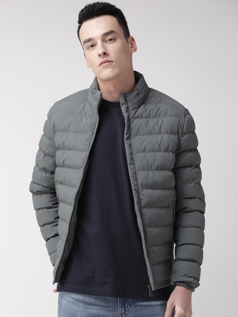 

Fort Collins Men Grey Solid Padded Jacket
