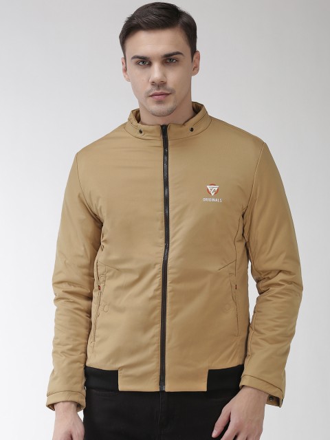 

Fort Collins Men Beige Solid Bomber Jacket