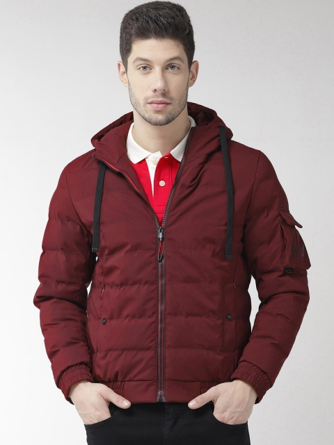 

Fort Collins Men Maroon Solid Bomber Jacket