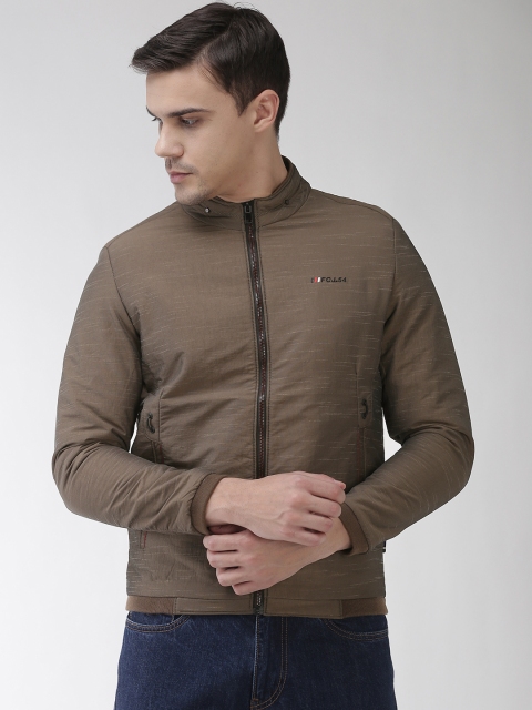 

Fort Collins Men Coffee Brown Solid Bomber Jacket