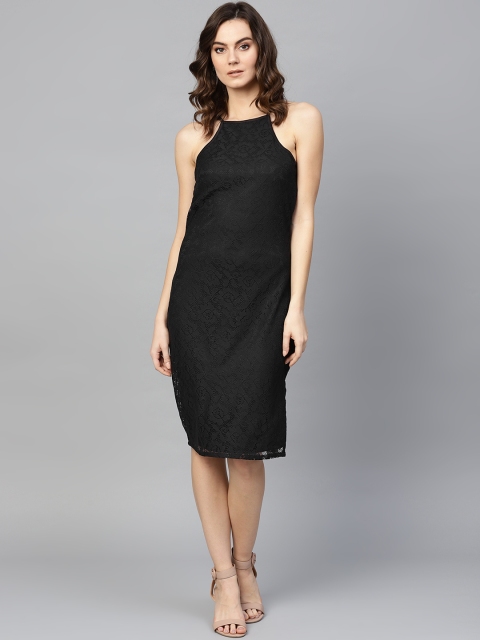 

SIRIKIT Women Black Self Design Sheath Dress