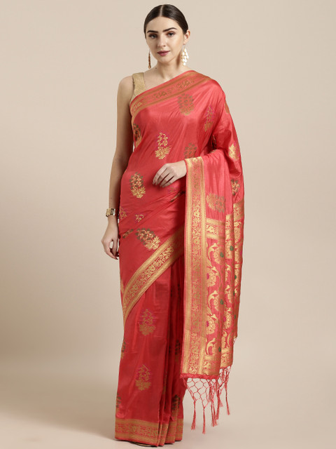 

GoSriKi Red Woven Design Art Silk Saree