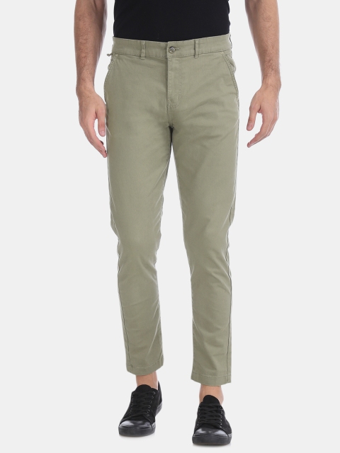 

Flying Machine Men Olive Green Regular Fit Solid Chinos