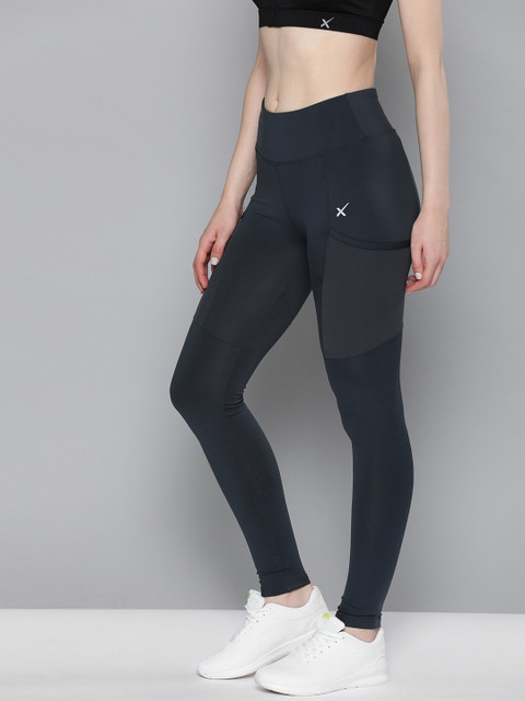 

HRX by Hrithik Roshan Women Navy Blue Solid Rapid Dry Training Tights