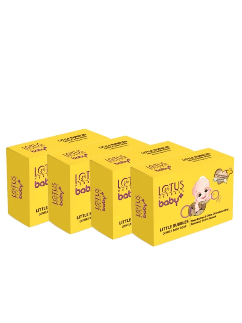 

Lotus Herbals Sustainable Kids Set of 4 Baby+ Little Bubbles Gentle Soap, Yellow