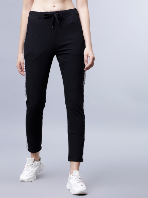 

Tokyo Talkies Women Black Solid Slim-Fit Trackpants