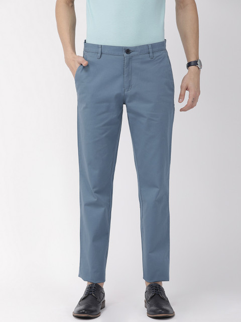 

Raymond Men Blue Slim Fit Solid Regular Trousers