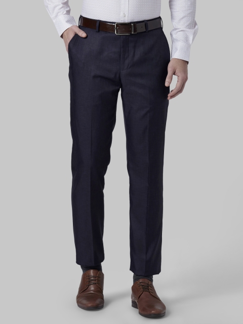 

Park Avenue Men Blue Regular Fit Solid Formal Trousers