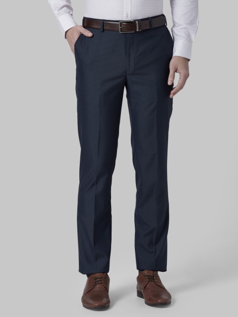 

Park Avenue Men Blue Regular Fit Solid Formal Trousers