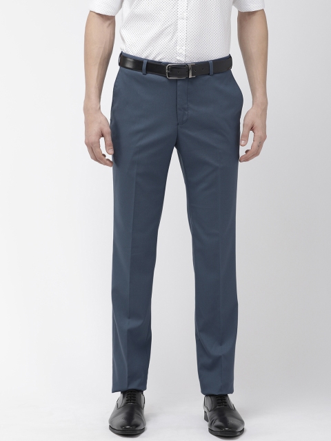 

Raymond Men Blue Slim Fit Solid Formal Trousers