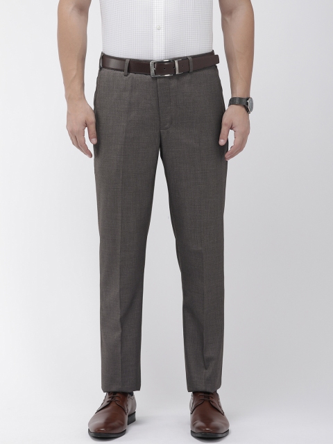 

Park Avenue Men Grey Solid Smart Fit Formal Trousers