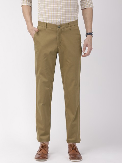 

Raymond Men Khaki Slim Fit Solid Regular Trousers