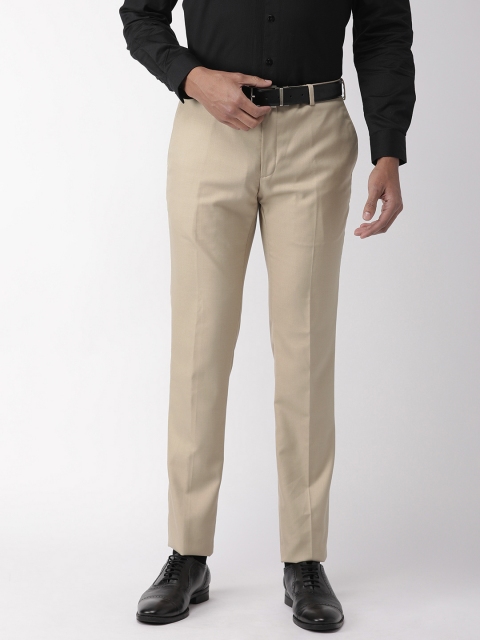 

Raymond Men Beige Slim Fit Solid Formal Trousers