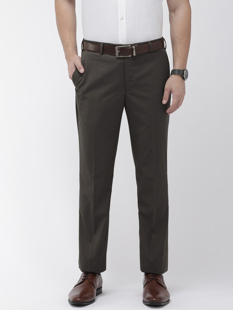 

Park Avenue Men Grey Solid Smart Fit Formal Trousers