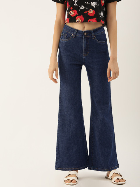 

NUSH Women Blue Bootcut Mid-Rise Clean Look Stretchable Jeans