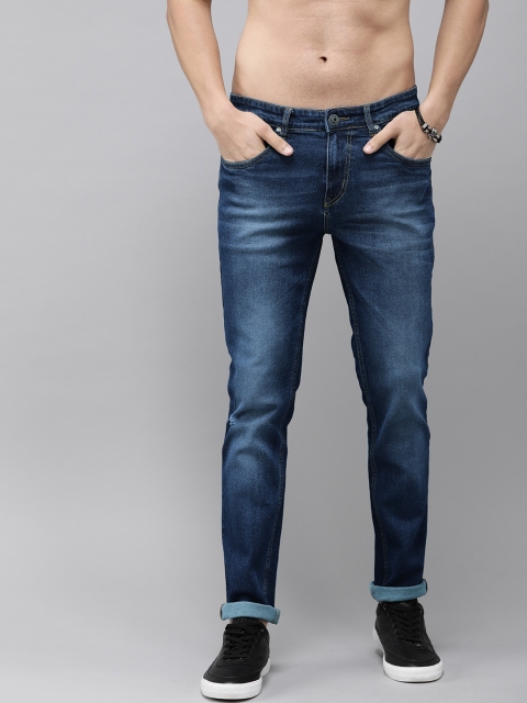 

Roadster Men Blue Skinny Fit Mid-Rise Low Distress Stretchable Jeans