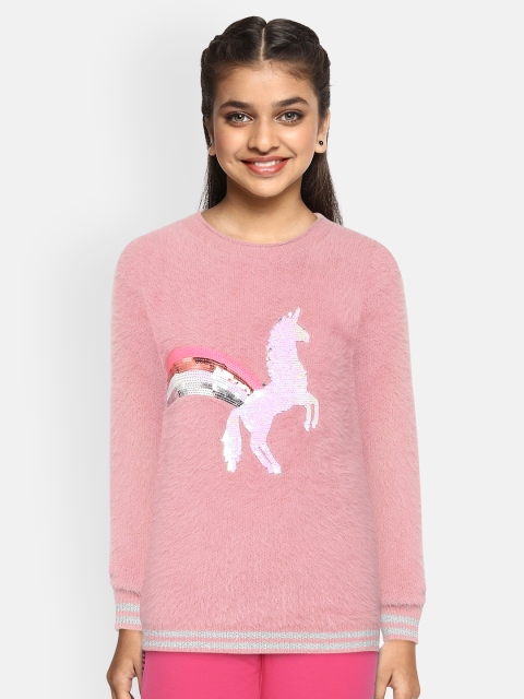 

Marks & Spencer Girls Pink Unicorn Flip Sequin Fuzzy Sweater