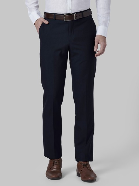 

Park Avenue Men Blue Regular Fit Solid Formal Trousers