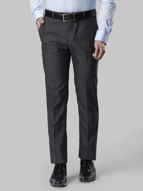 

Raymond Men Black Slim Fit Solid Formal Trousers